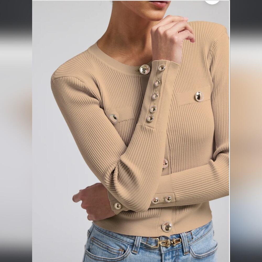 NWT$298 Generation Love Pennie Rib-Knit Cardigan Sweater Sz XL - Picture 5 of 16